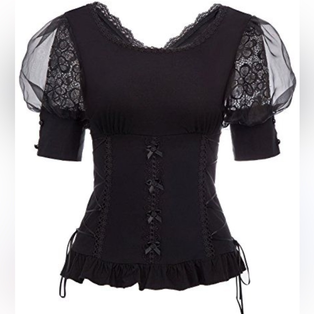 Belle Poque Retro Vintage Gothic Corset Style Top   NWT